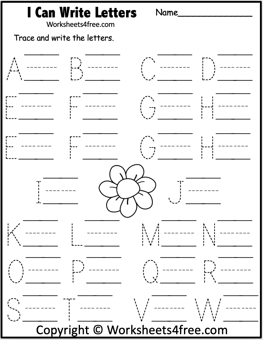 free writing worksheets for kindergarten