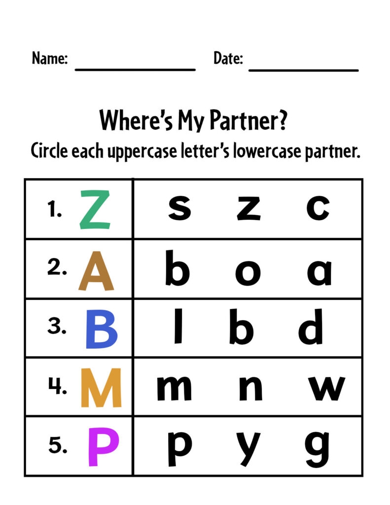 Free Uppercase And Lowercase Letter Recognition Worksheets The Hollydog Blog