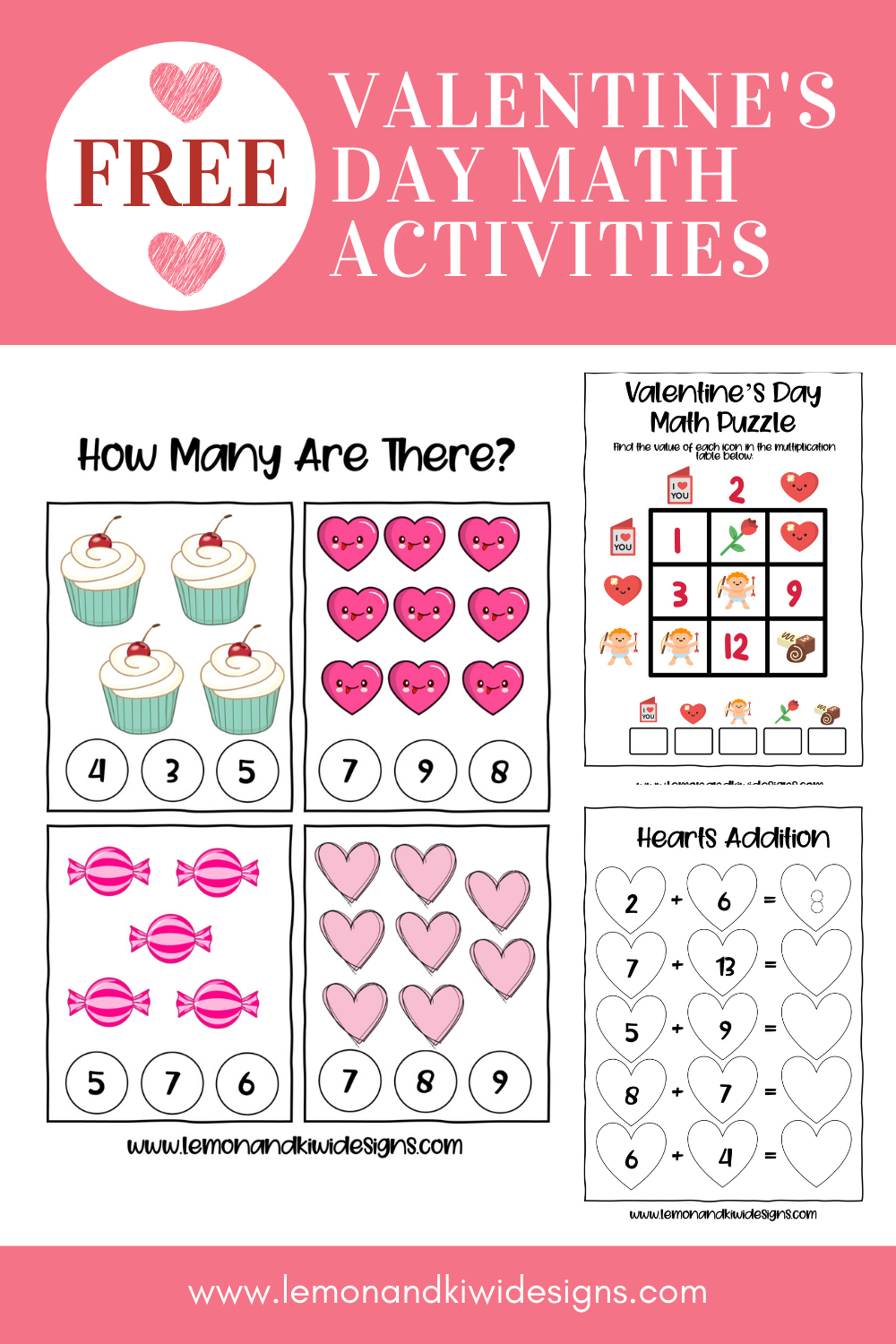 valentines day math worksheets