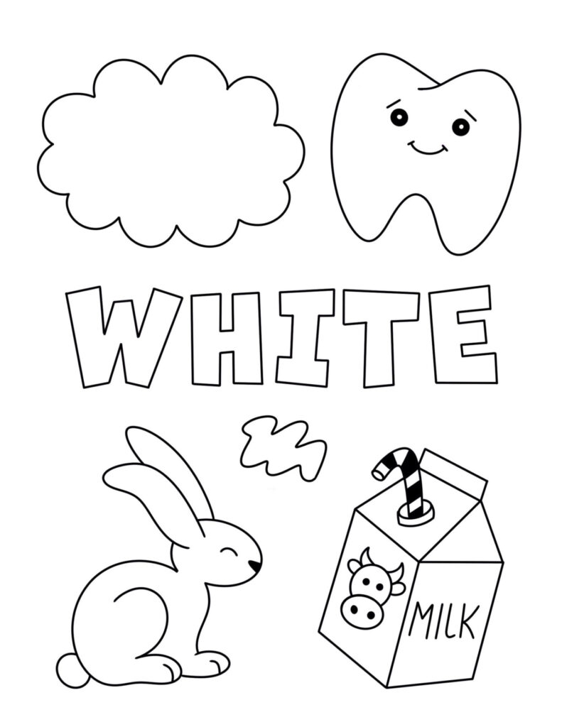 Free White Worksheets For Preschool Color Learning The Hollydog Blog