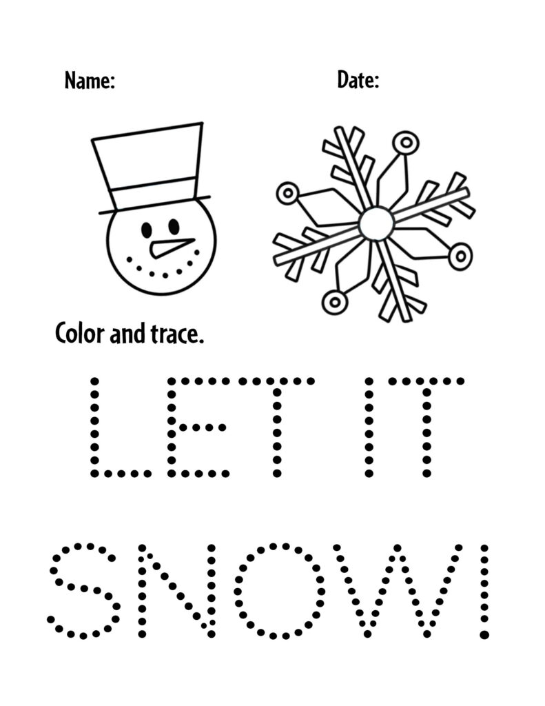 snowman preschool worksheets
