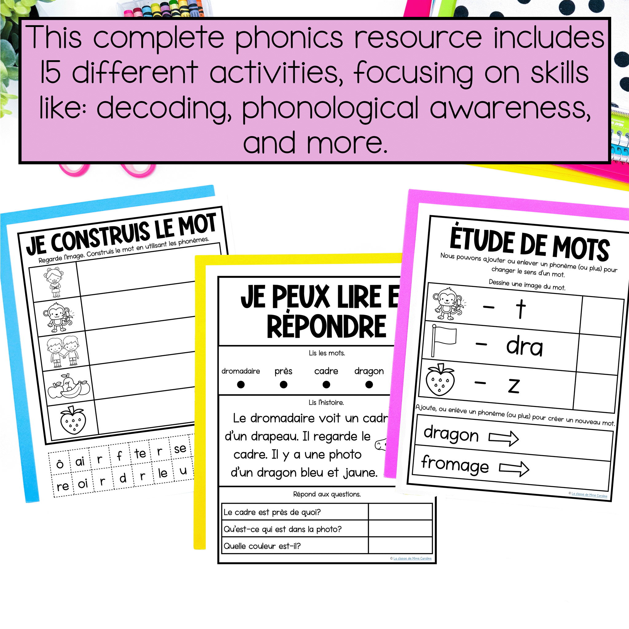 French Phonics Activities Decoding Phonological Phonemic Awareness Dr Fr La Classe De Mme Caroline