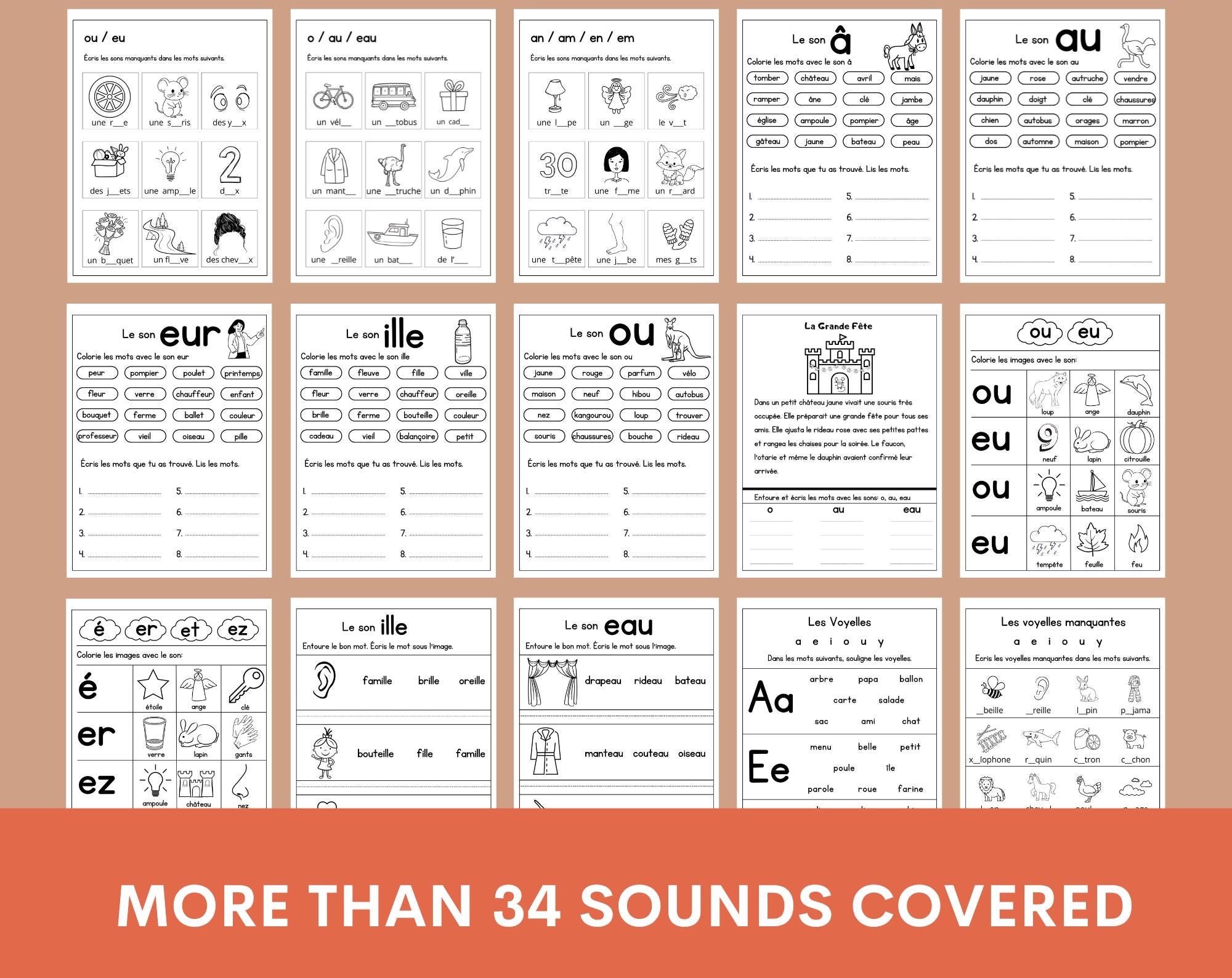 French Sounds Phonics Exercises French Classroom 100 Pages Les Phon tiques En Fran ais French Phonetics Exercises Etsy Israel