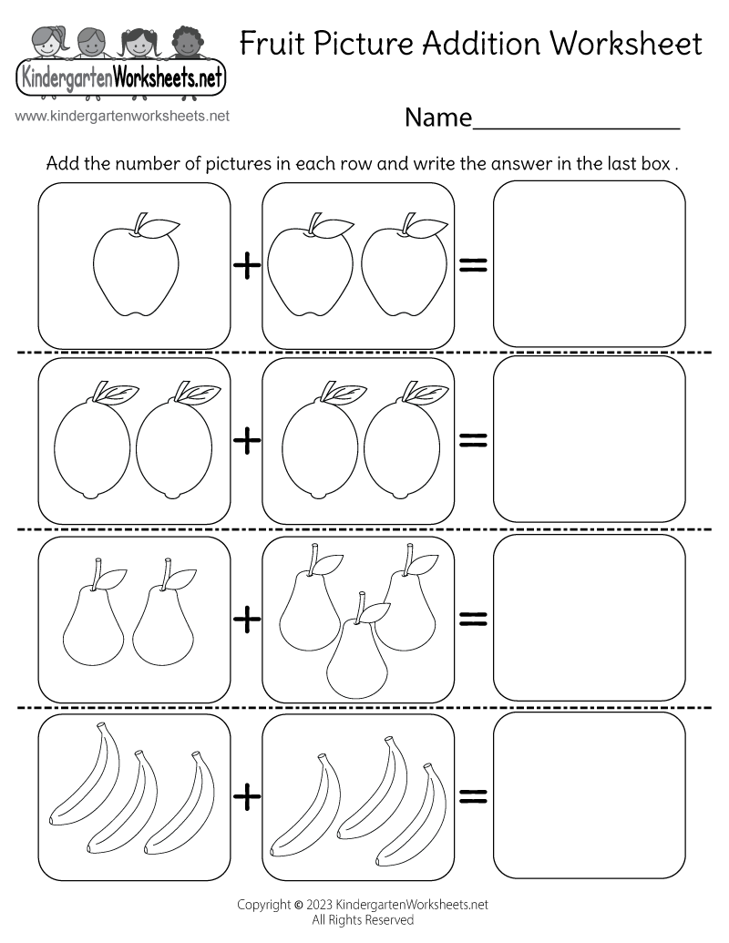 addition worksheets for preschool