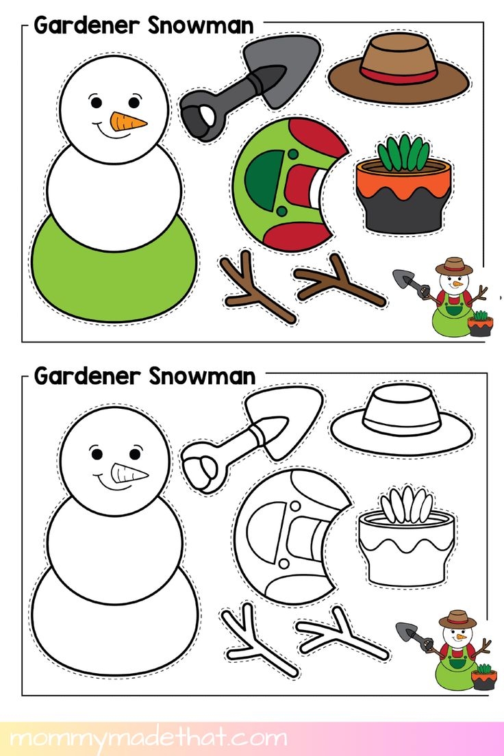 Fun Cut And Paste Snowman Craft For Kids Christmas Printables