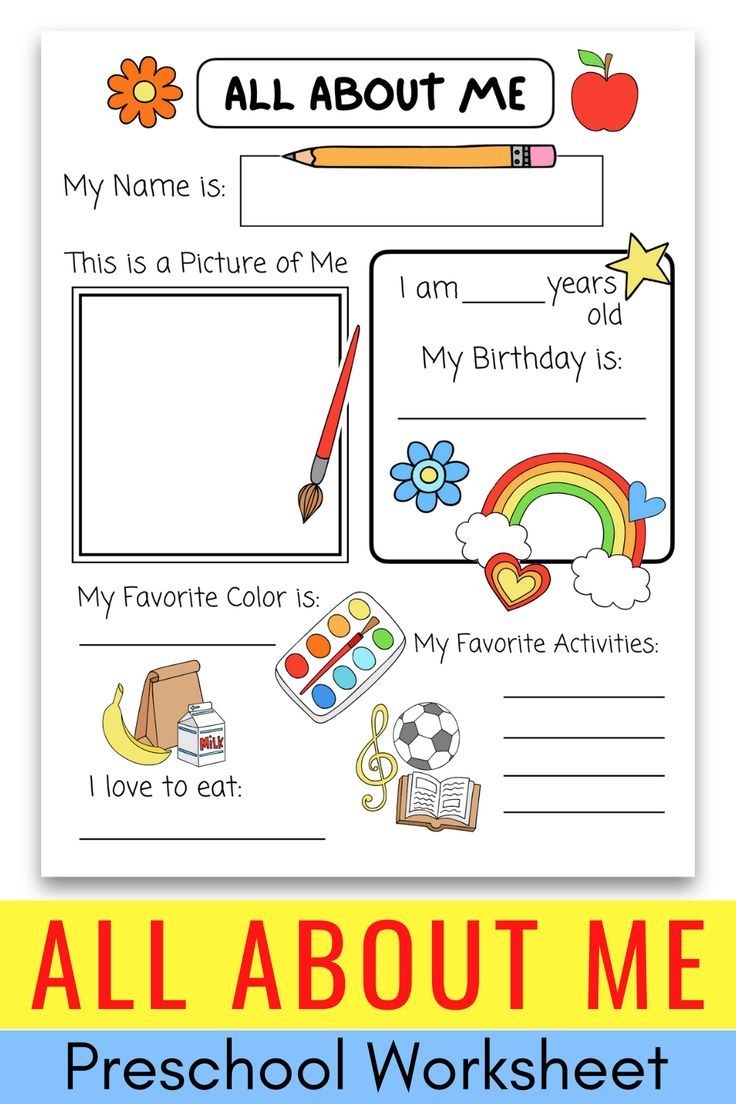 Fun Kid s Activity All About Me Worksheet For Kids To Fill Out 
