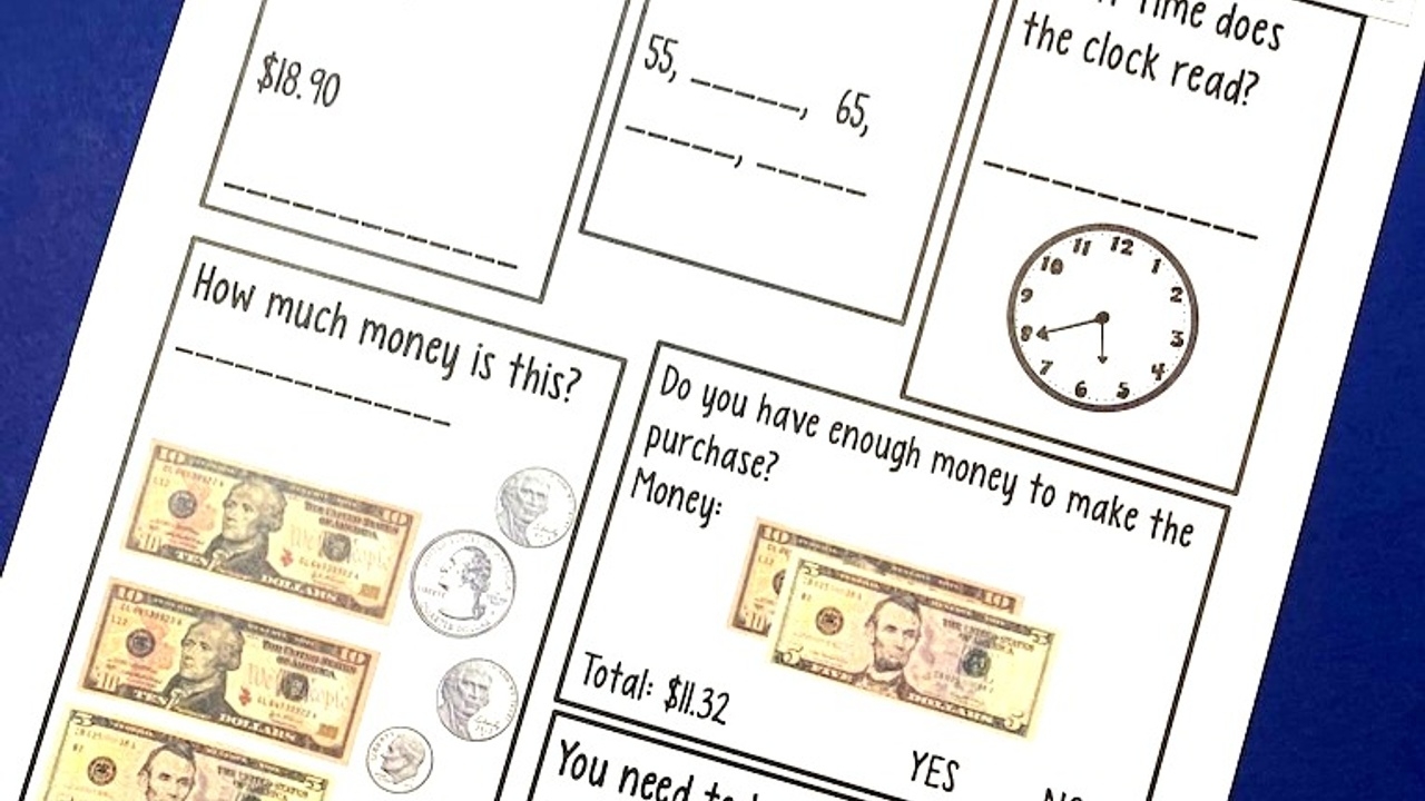 life skills math worksheets