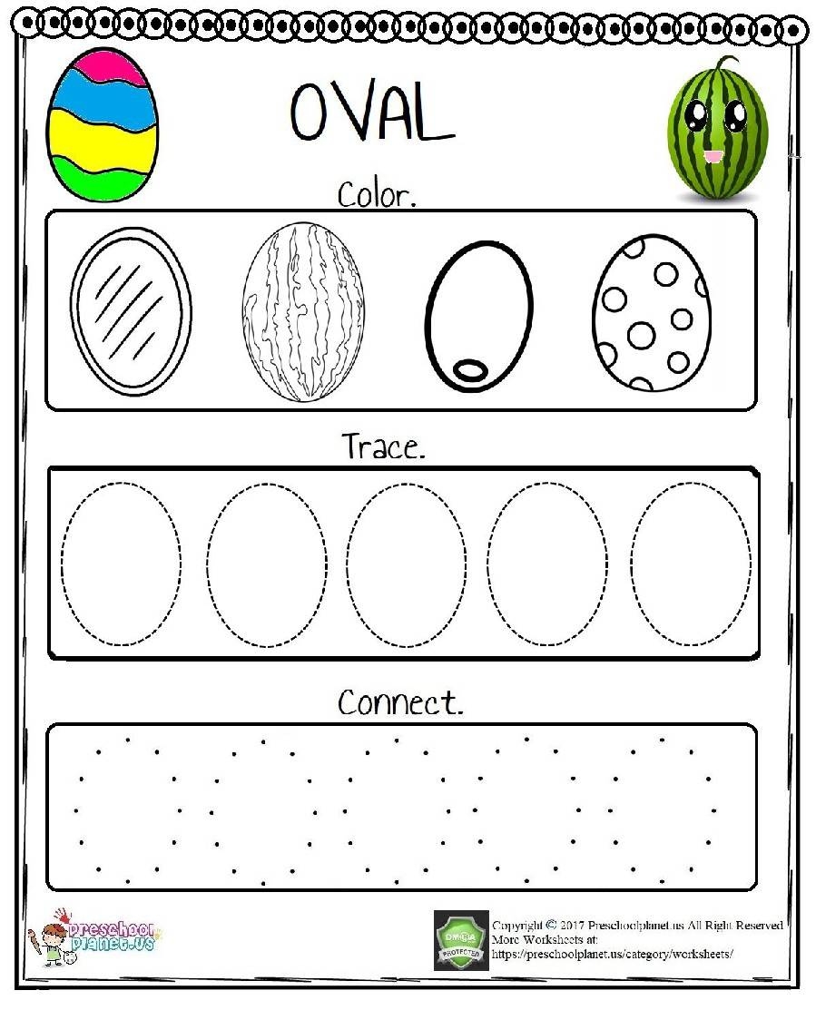Funny 2D Oval Worksheet By Preschoolplanet TPT