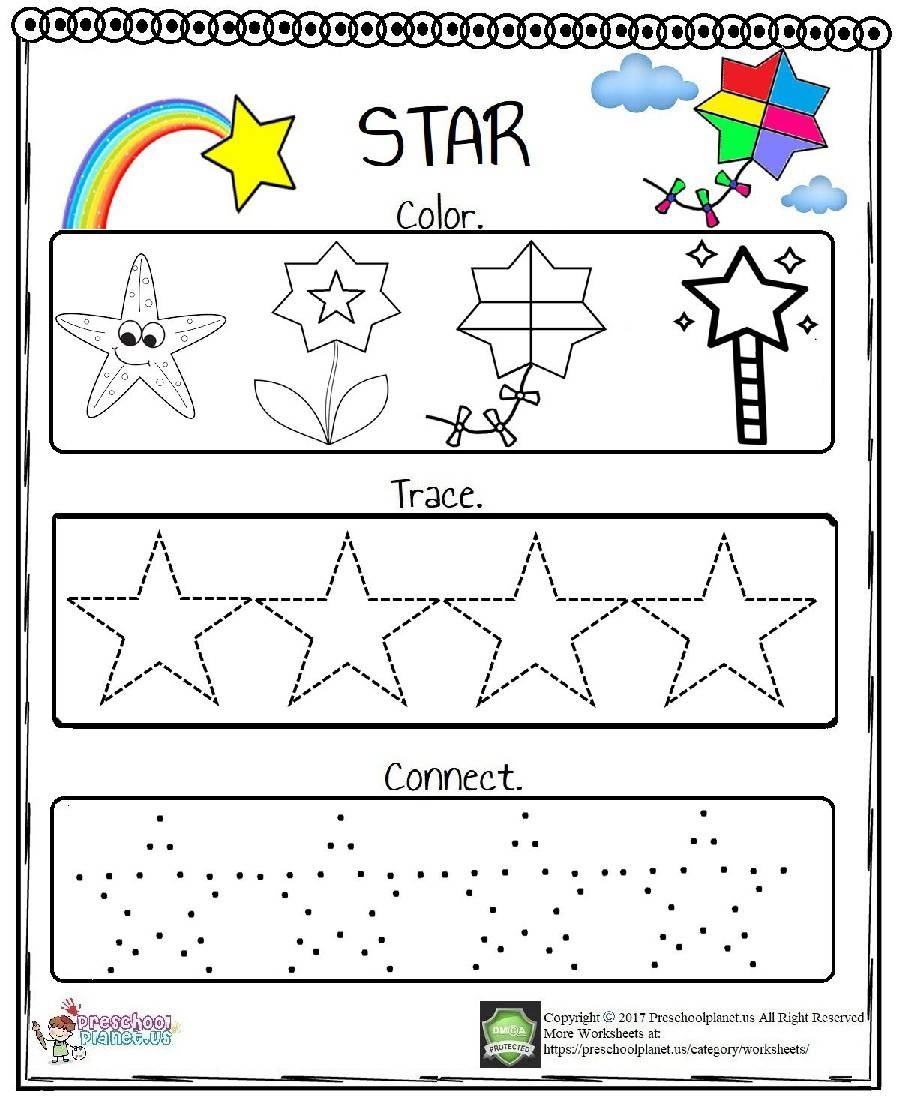 Funny 2D Star Worksheet By Preschoolplanet TPT