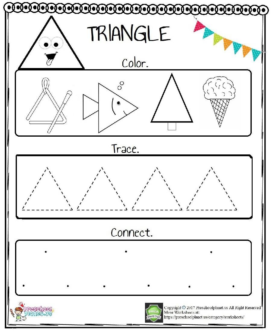 Funny 2D Triangle Worksheet By Preschoolplanet TPT