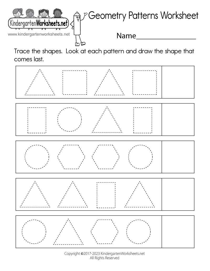 Geometry Patterns Worksheet Free Printable Digital PDF