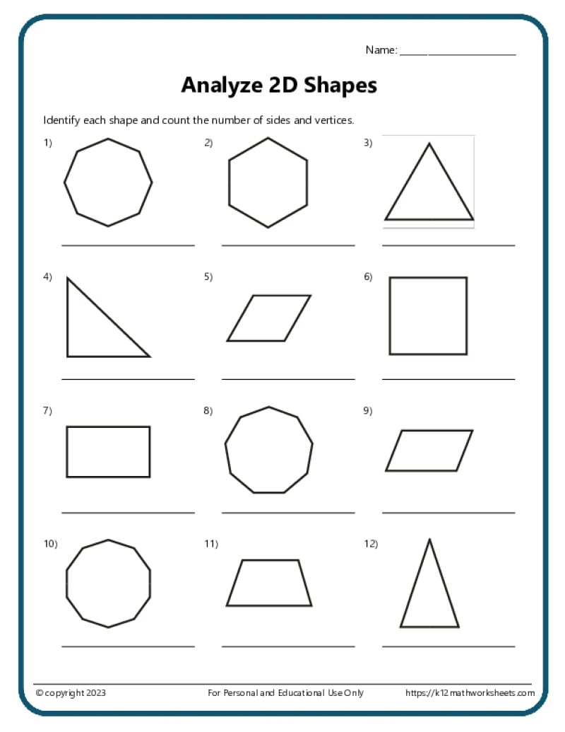 Geometry Worksheets