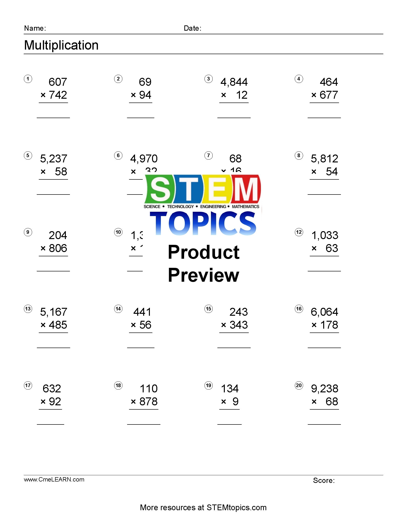 printable 6th grade math worksheets
