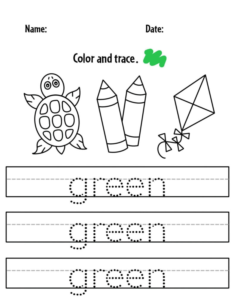 Green Color Activities And Worksheets For Preschool The Hollydog Blog