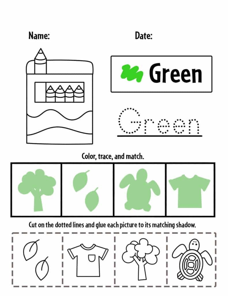 Green Color Activities And Worksheets For Preschool The Worksheets Library