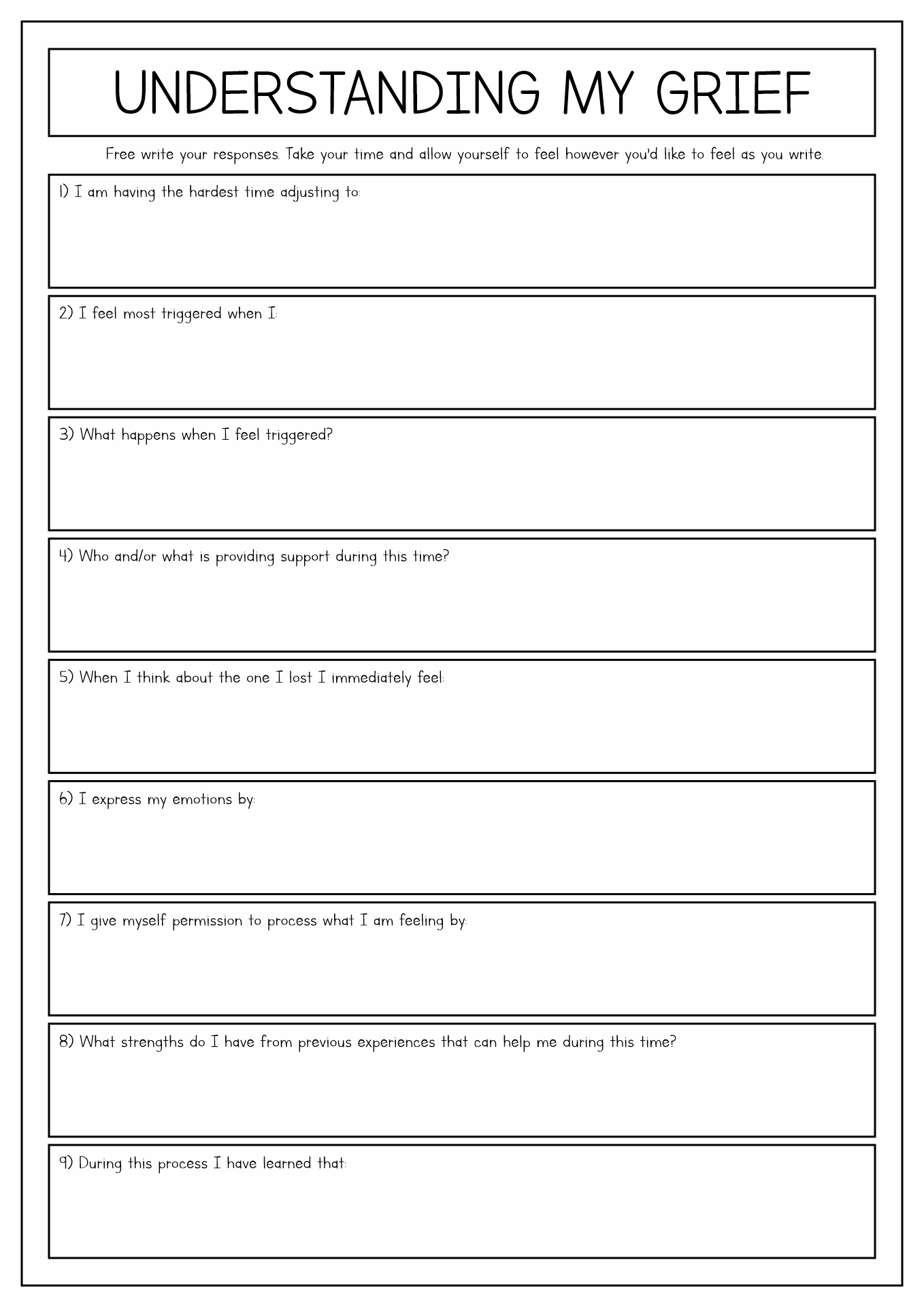 Grief Counseling Homework Planner Printables TOOLS RESOURCES The Counseling Collective Library Grief Book