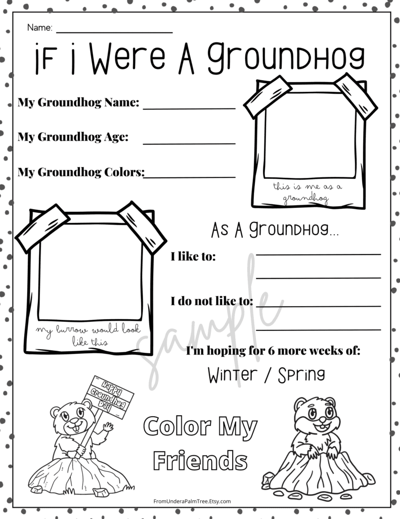Groundhog Day Worksheet Bundle From Under A Palm Tree