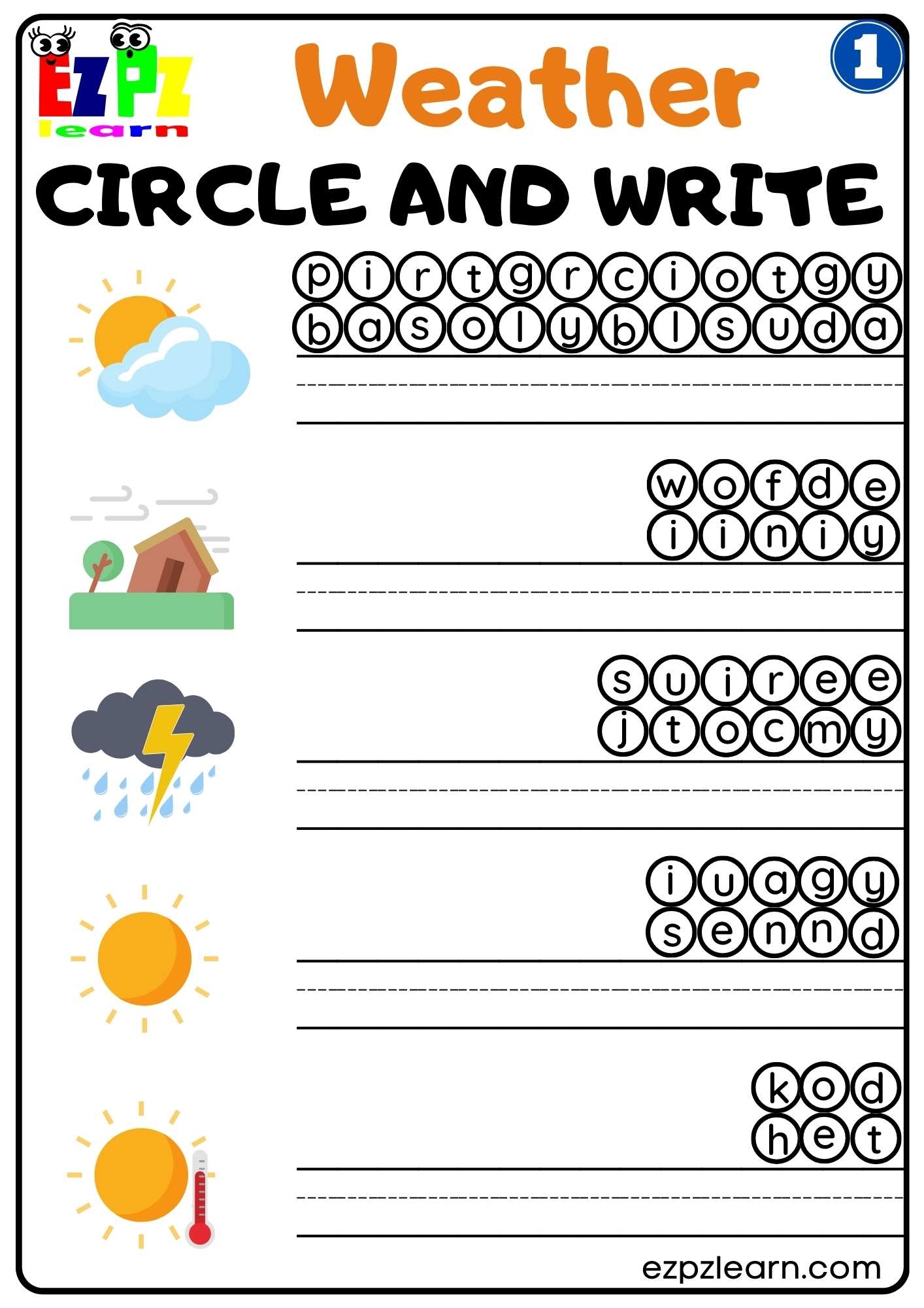 preschool worksheets weather