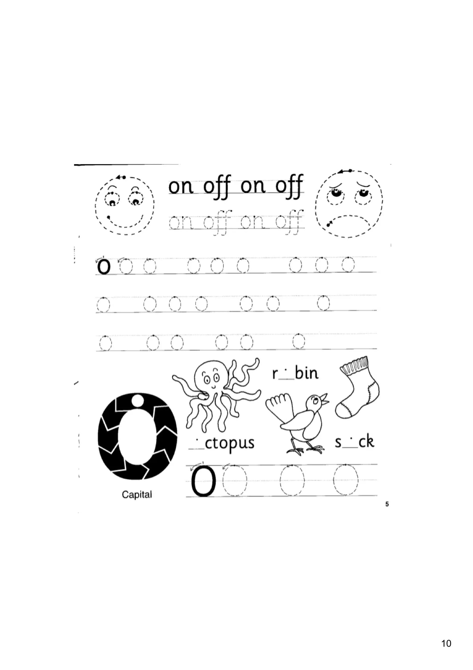 jolly phonics o worksheet