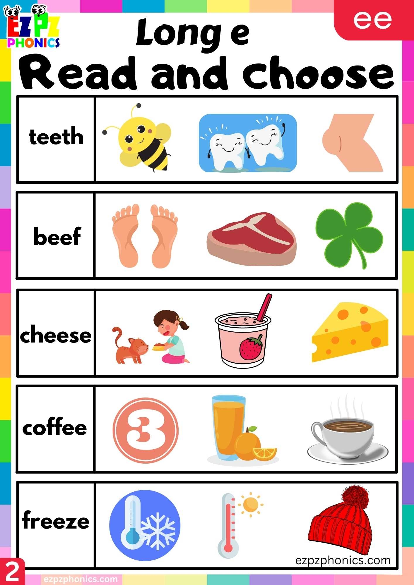 ee phonics worksheet
