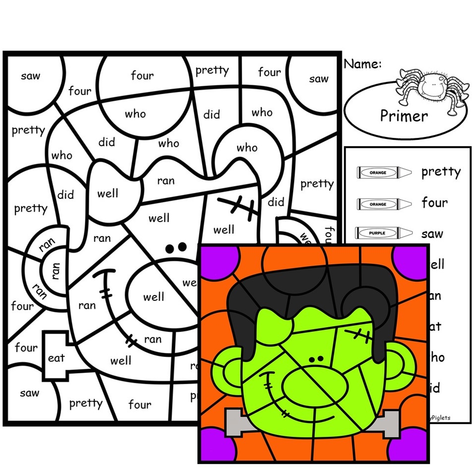 Halloween Color By Sight Words Halloween Color By Code Halloween Coloring Pages Classful