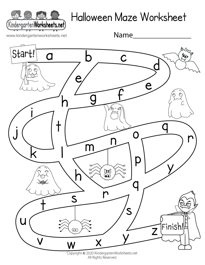 Halloween Maze Worksheet Free Printable Digital PDF