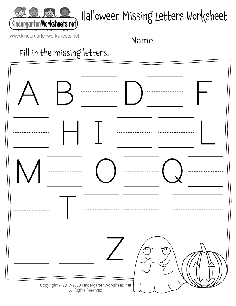 Halloween Missing Letters Worksheet Free Printable Digital PDF