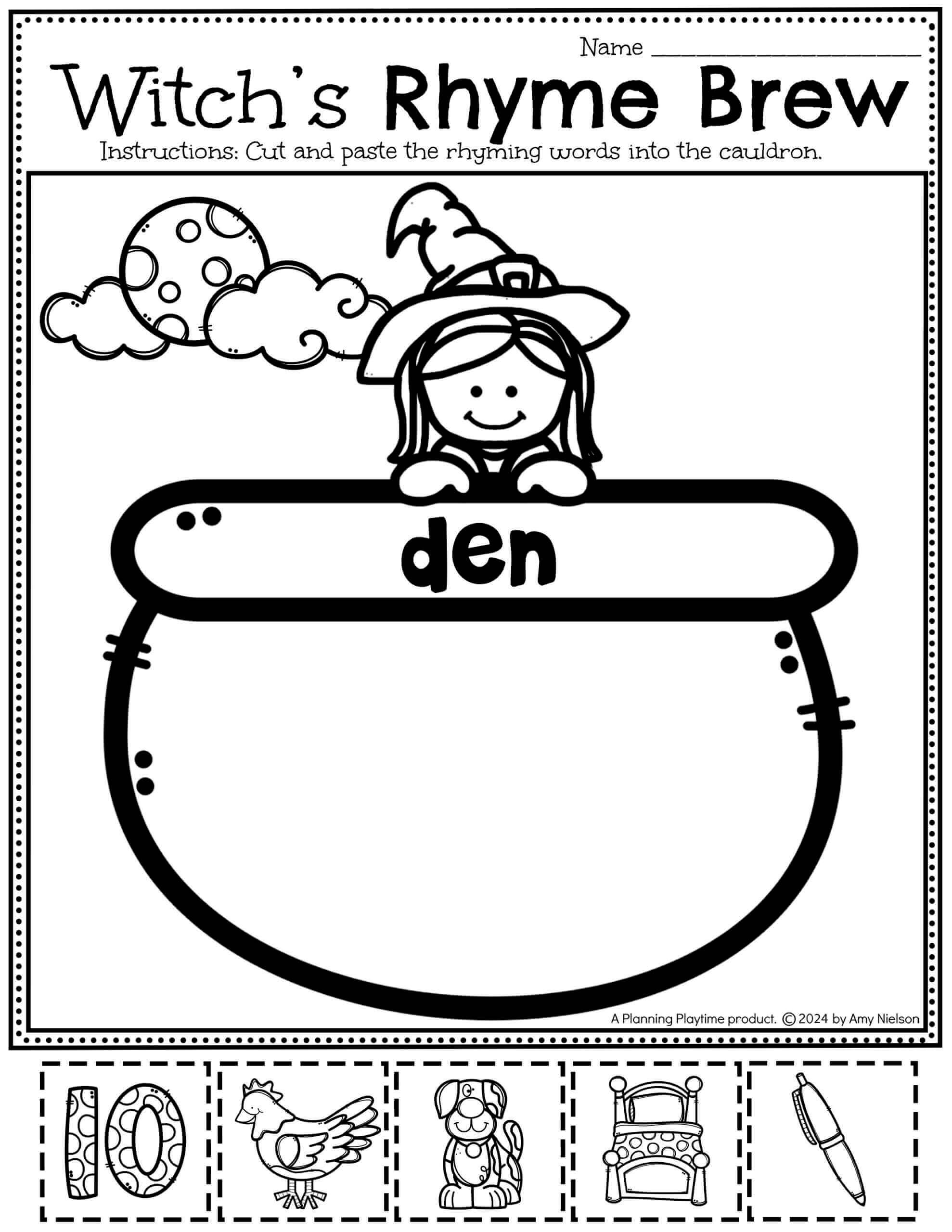 Halloween Phonics CVC Rhyming Worksheets For Early Readers Planning Playtime