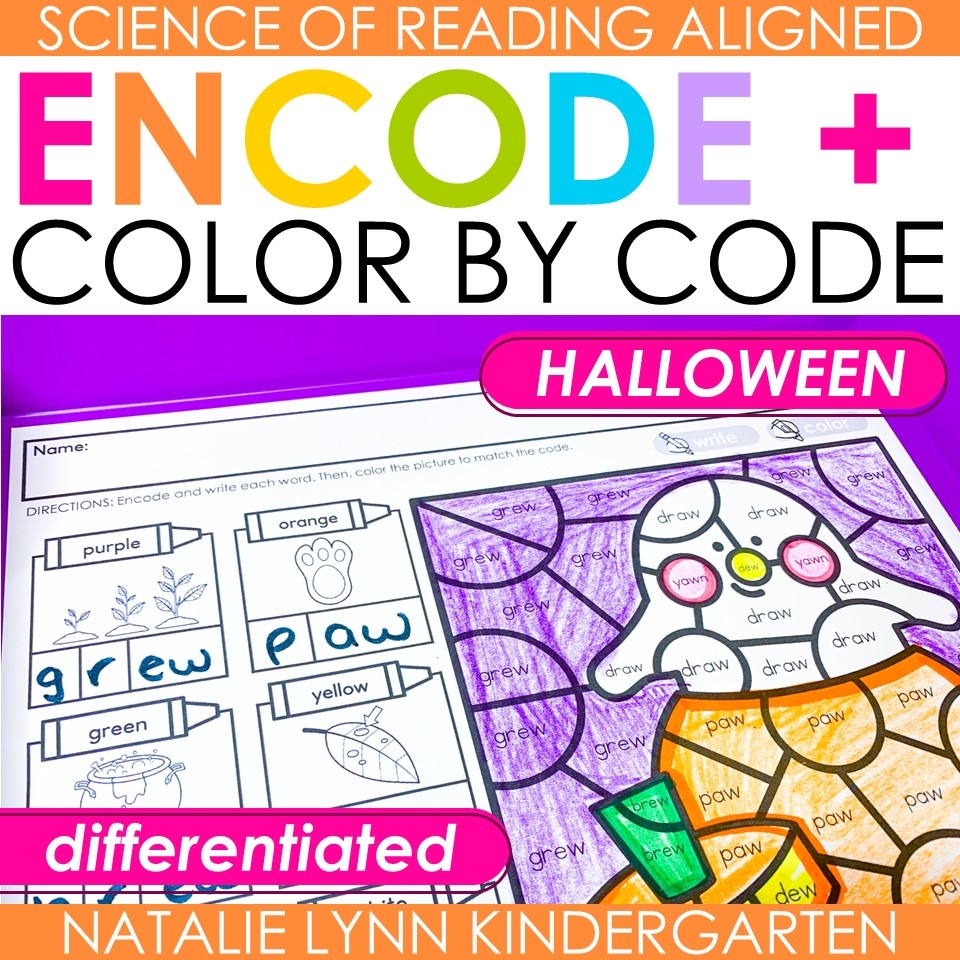 Halloween Phonics Encode And Color By Code Worksheets Science Of Reading K 2