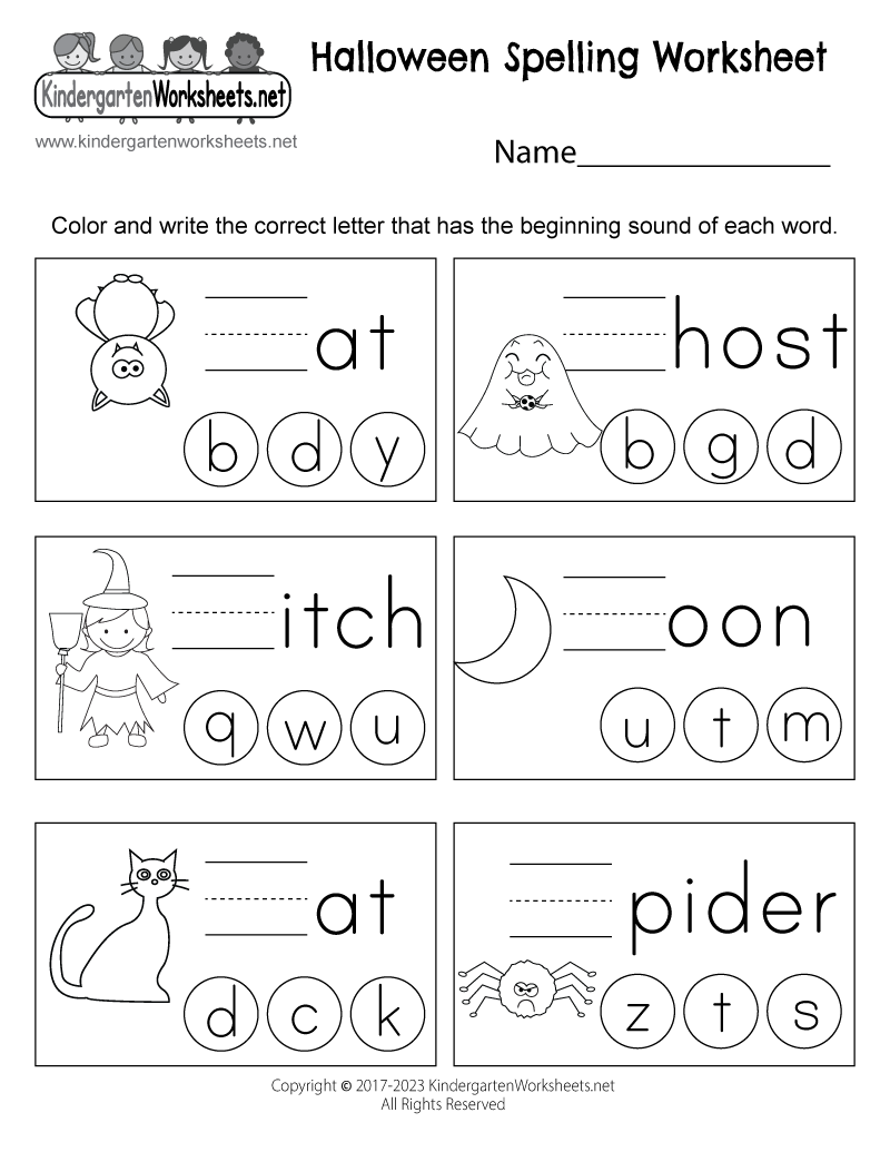 Halloween Spelling Worksheet Free Printable Digital PDF