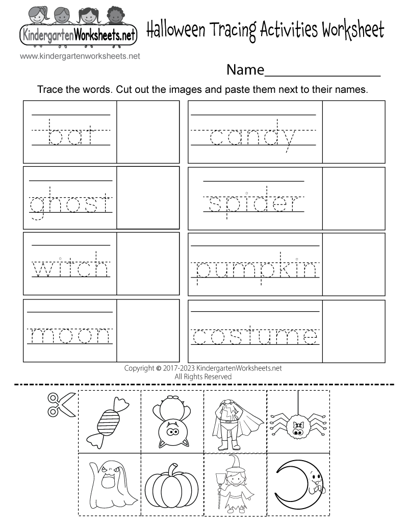 Halloween Tracing Activities Worksheet Free Printable Digital PDF