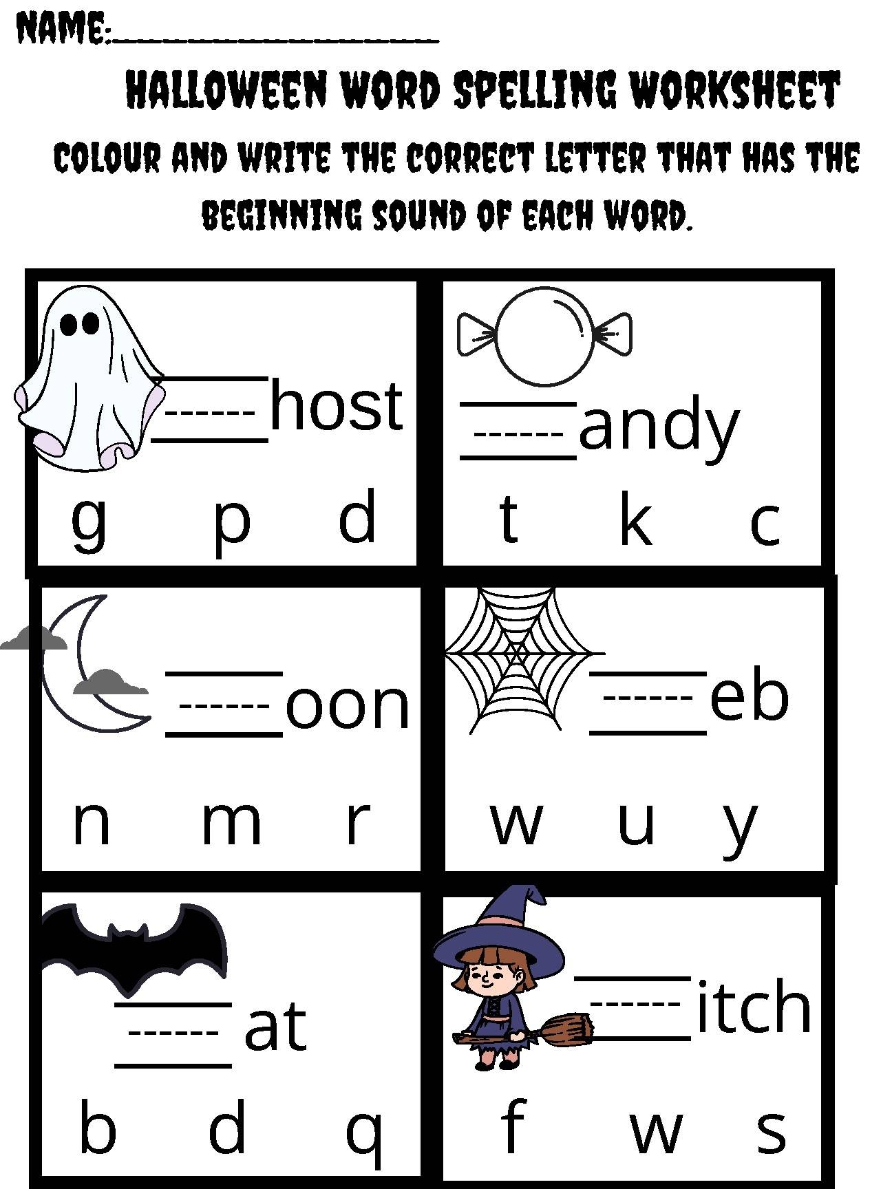 Halloween Word Spelling Worksheet By Holly Crawford TPT