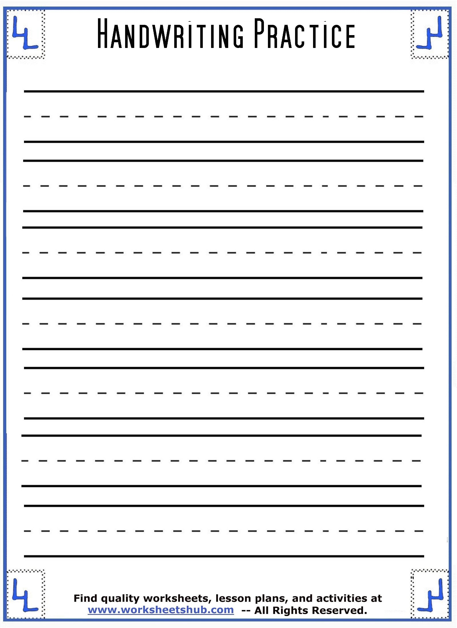 free handwriting worksheets for kindergarten