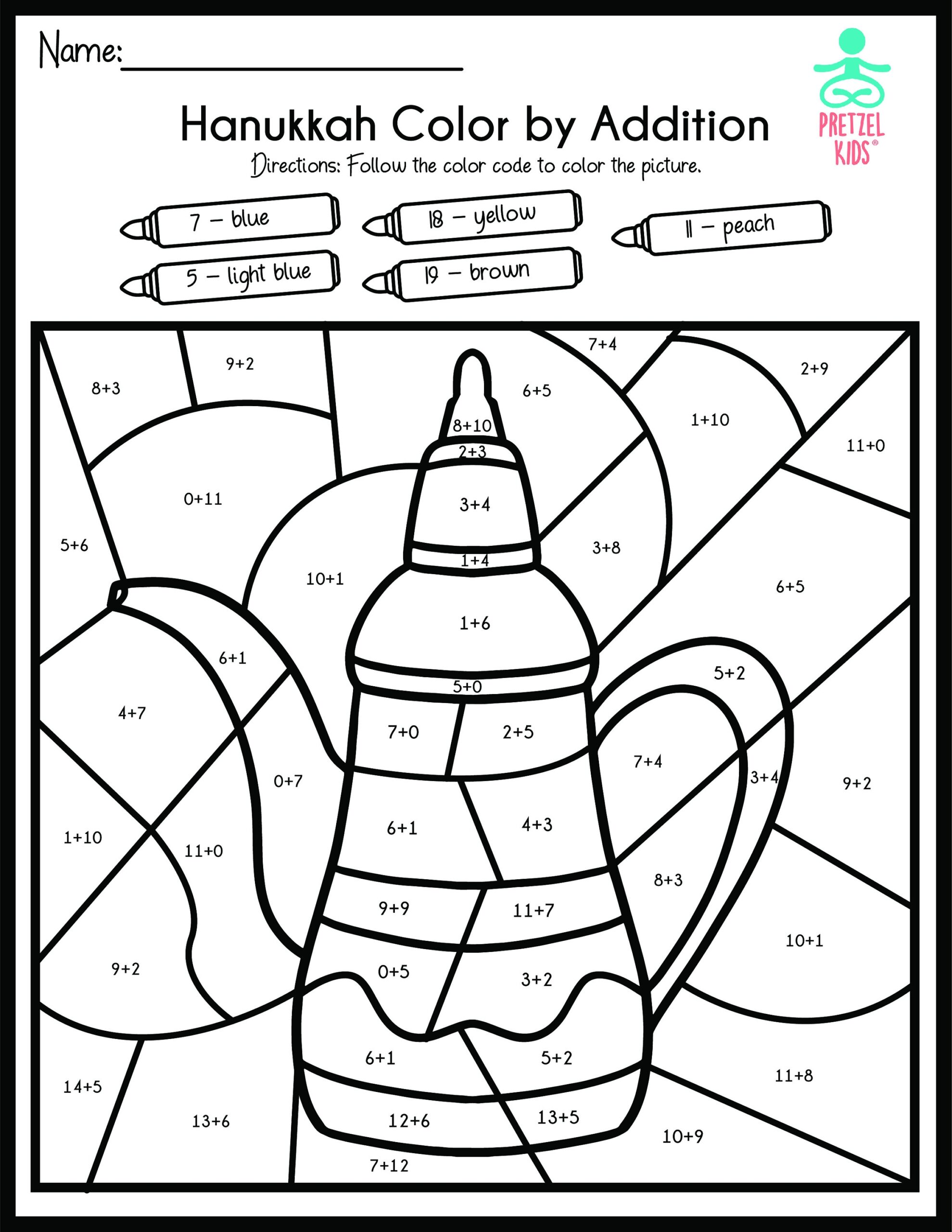 Hanukkah Color By Number Activity Book For Kids Etsy