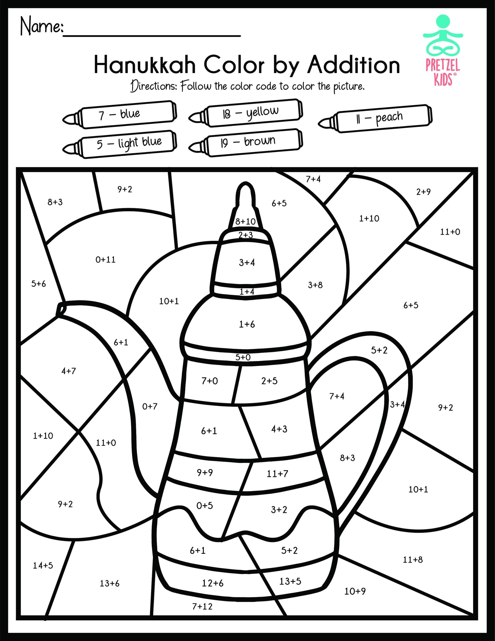 Hanukkah Color By Number Activity Book For Kids Etsy