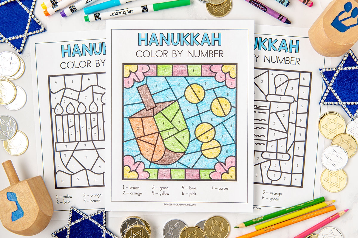 Hanukkah Color By Number Free Printables The Best Ideas For Kids
