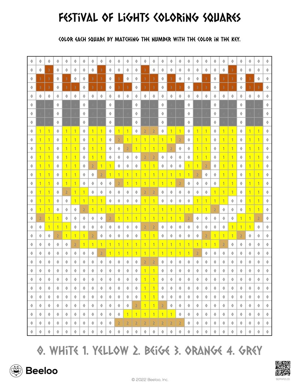 Hanukkah themed Color by number Grids Beeloo Printable Crafts And Activities For Kids