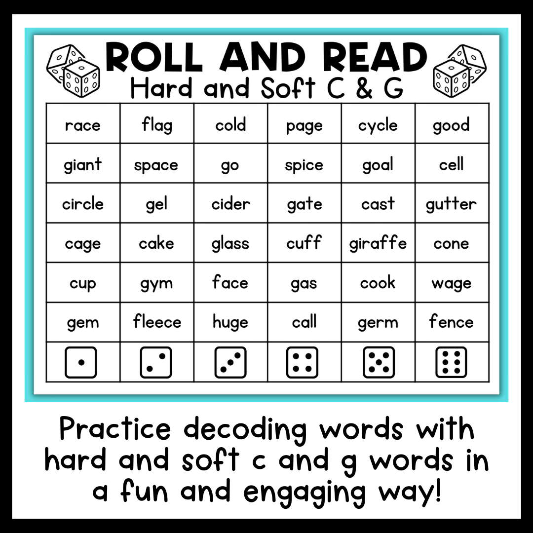 Hard And Soft C And G Phonics Roll And Read Games Classful