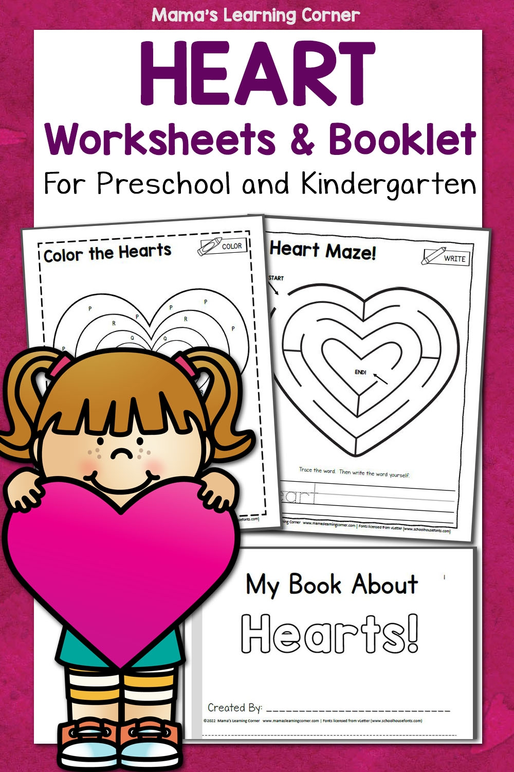 Heart Worksheet For Kindergarten And Preschool Mamas Learning Corner