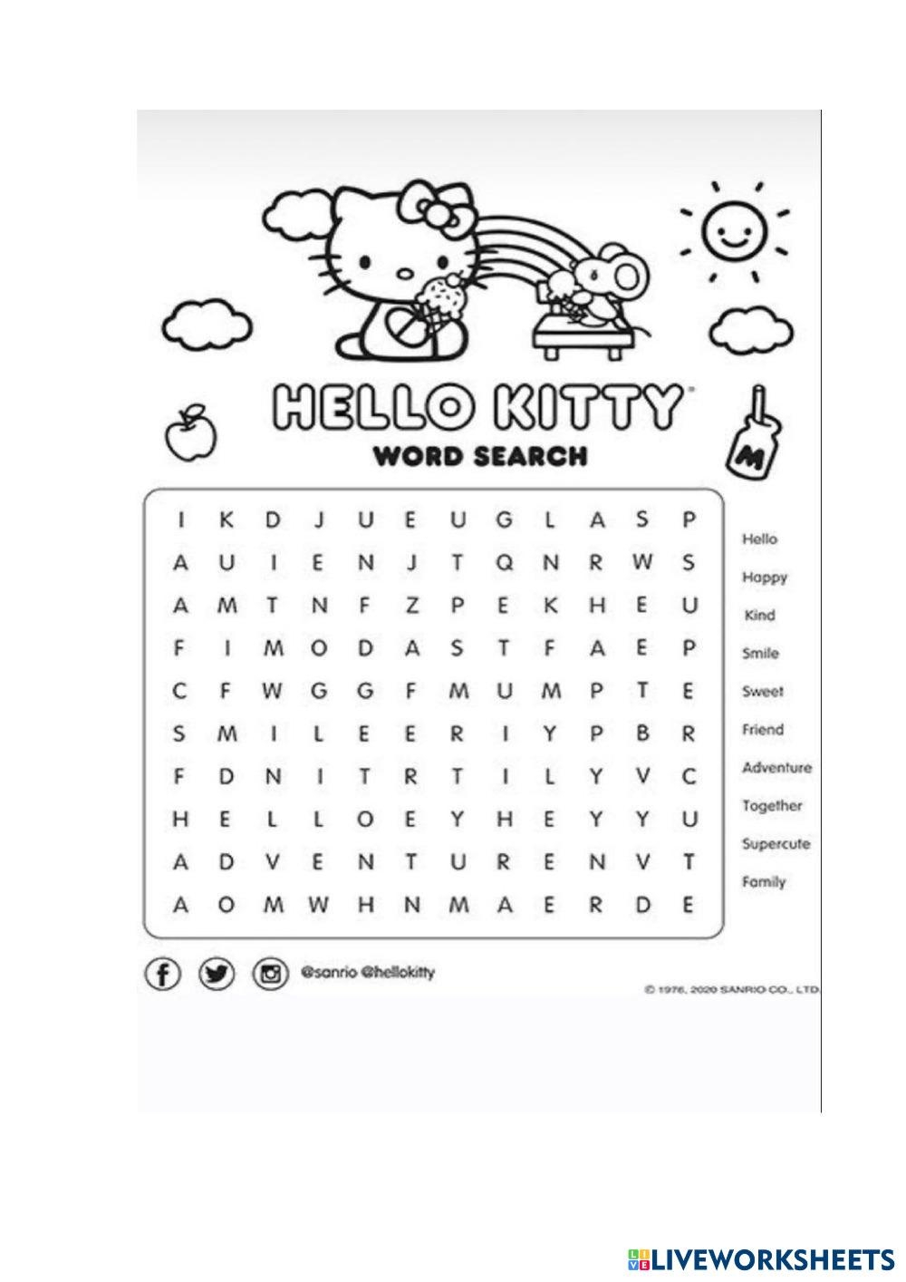 Hellokitty Worksheet Worksheets Library