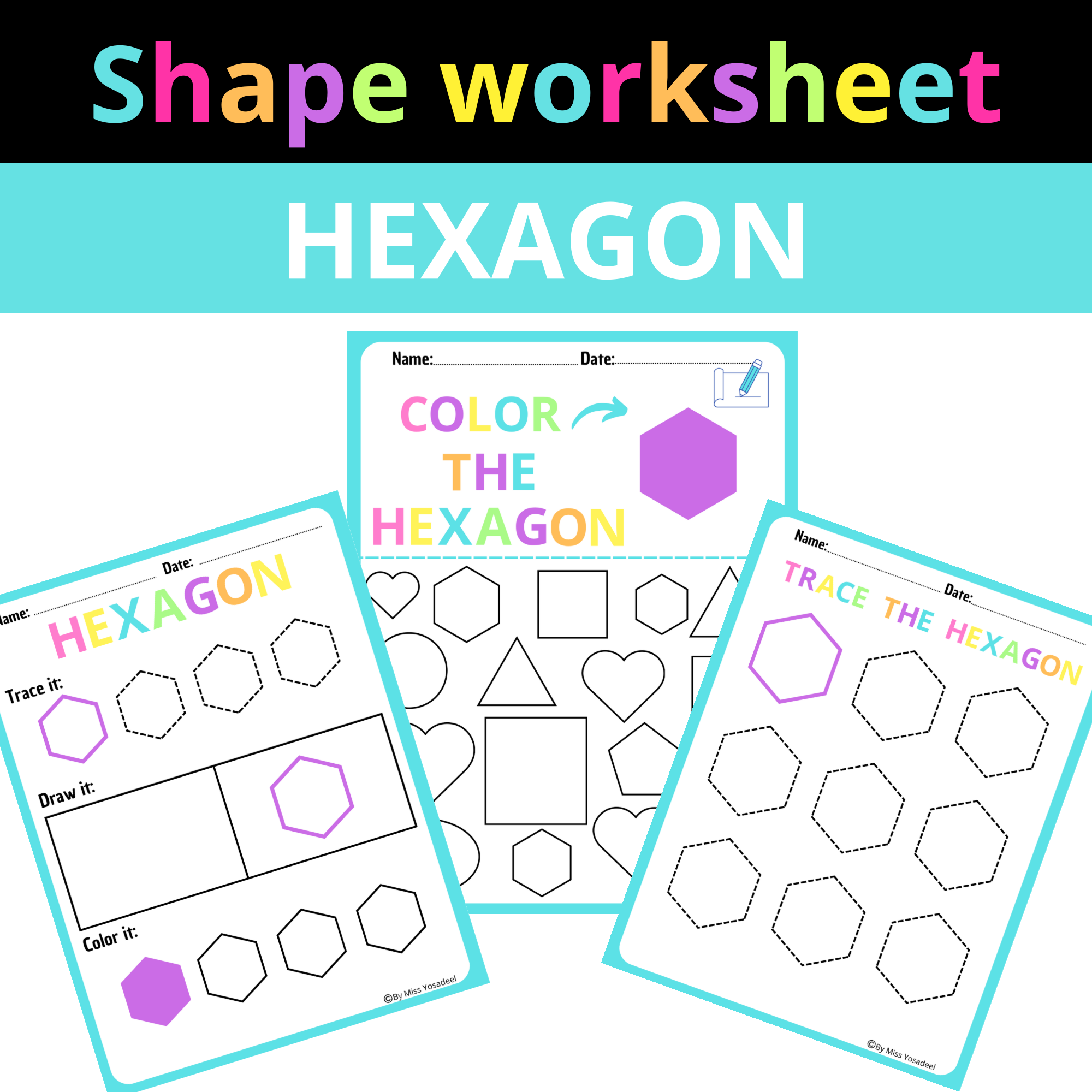 Hexagon Colorful Fun Shape Worksheets Toddlers Find Color Draw And Trace Made By Teachers Hexagon Colorful Fun Shape Worksheets Toddlers Find Color Draw And Trace Made By Teachers