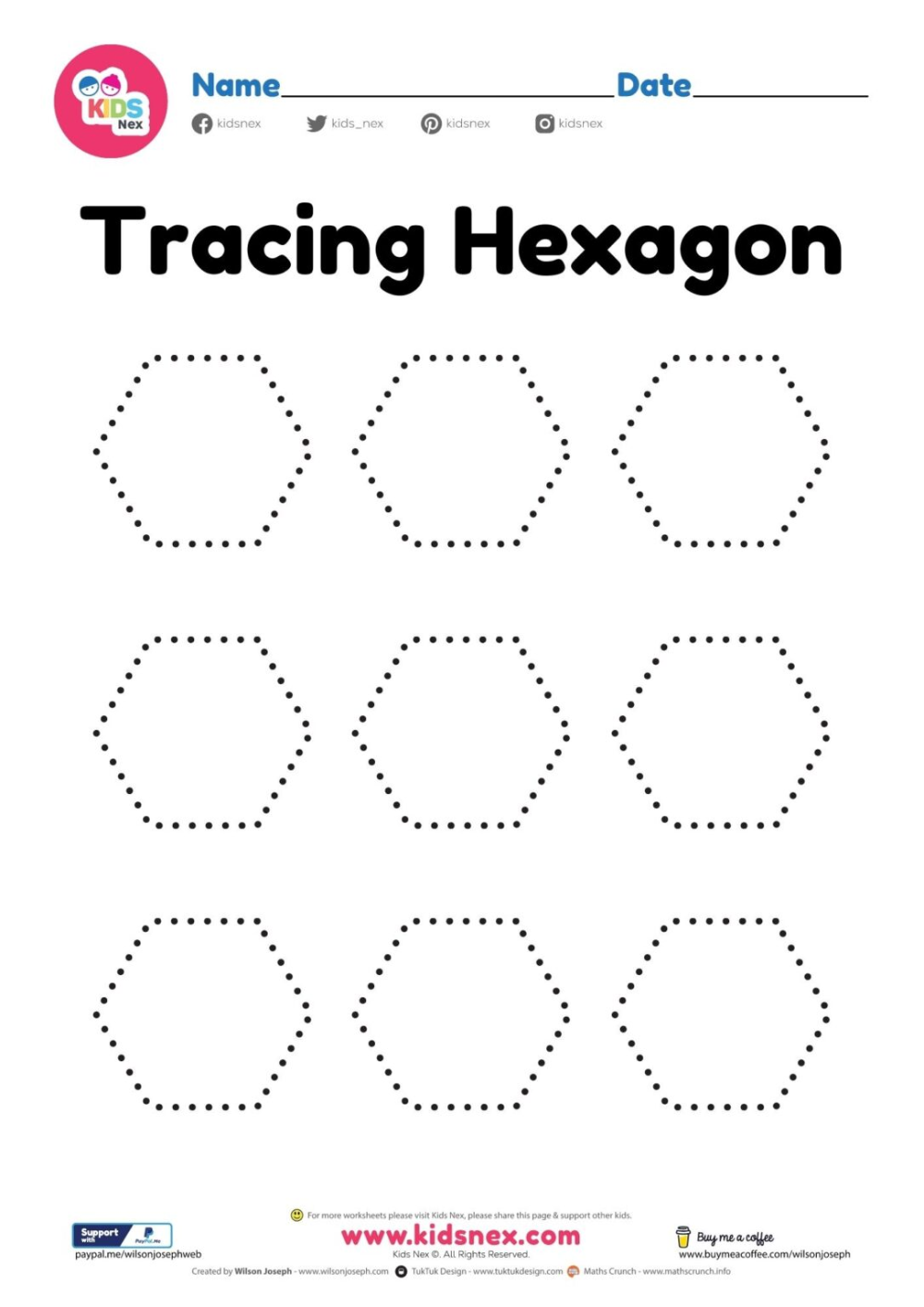 Hexagon Worksheet
