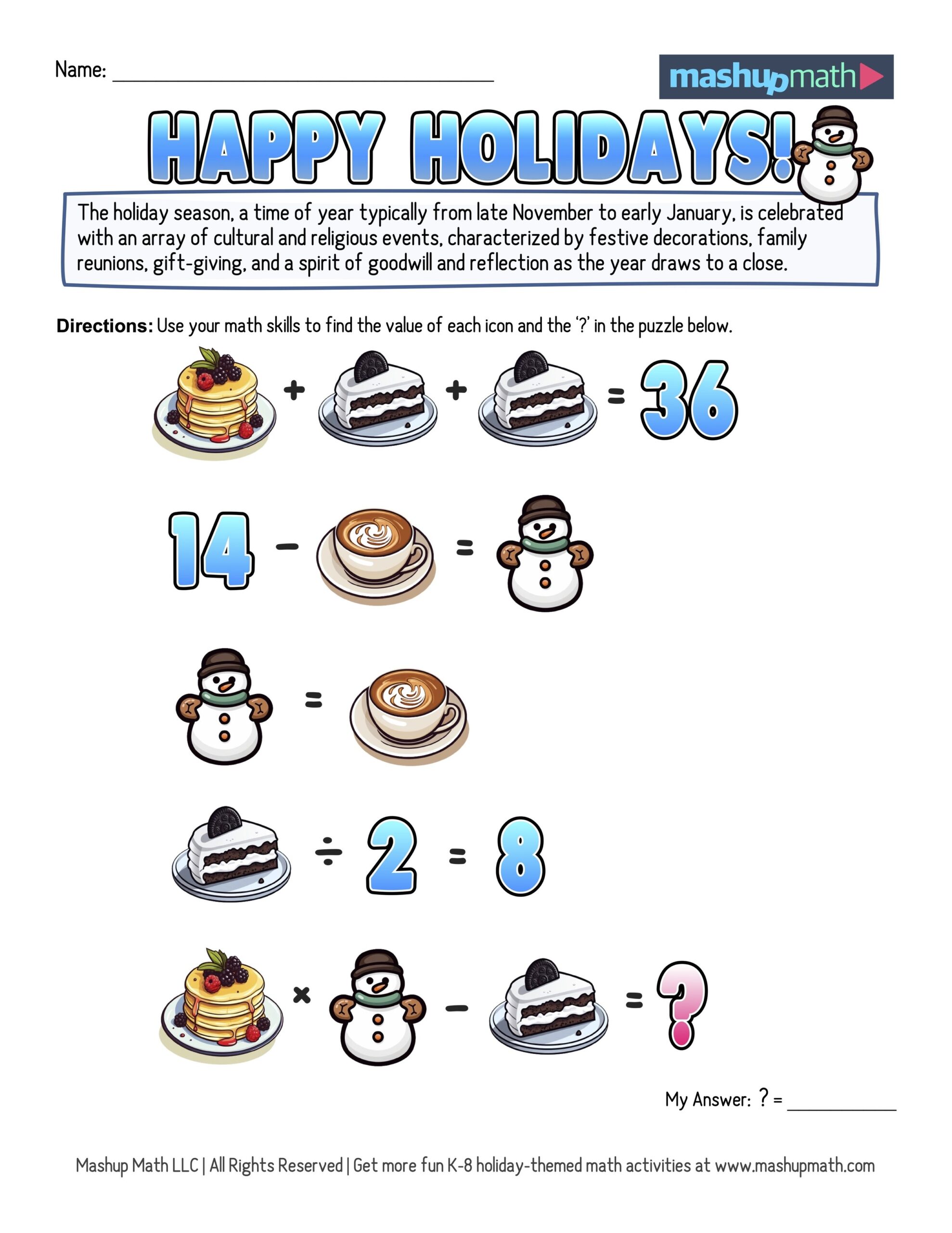 mashup math worksheets
