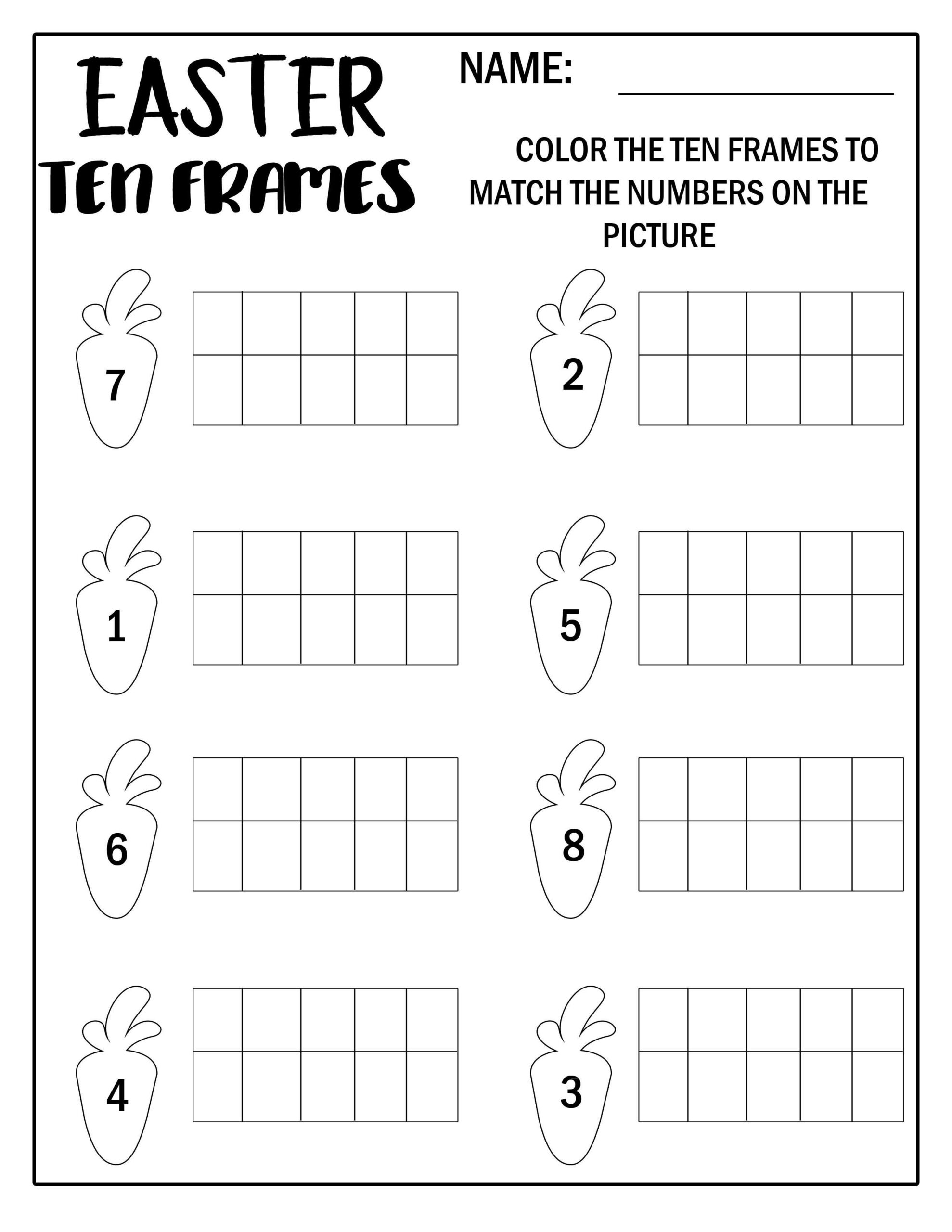 Hop Into Learning With Easter Ten Frame Math Worksheets Made By Teachers