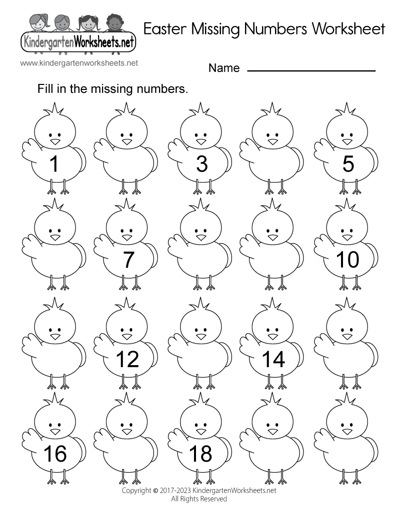 Hop Into Mathematical Fun This Easter With Our Missing Numbers Worksheet Kids Will Fill In The Blanks On Baby Chicks Practicing Sequential Counting And Reinforcing Their Number Recognition You Can Download And