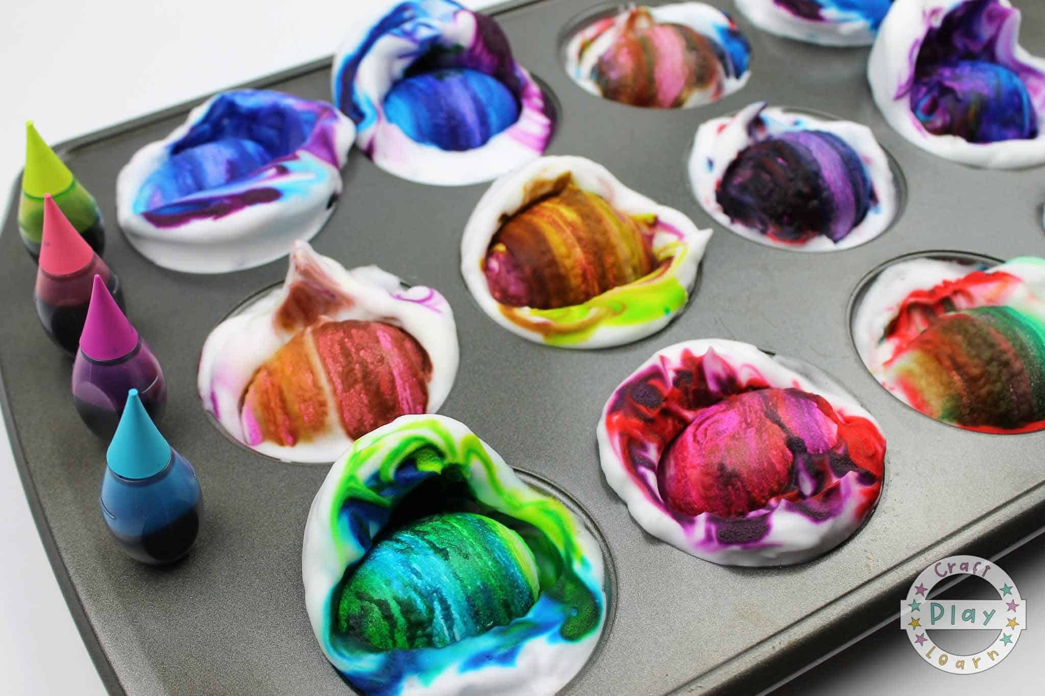 How To Dye Easter Eggs With Shaving Cream Craft Play Learn