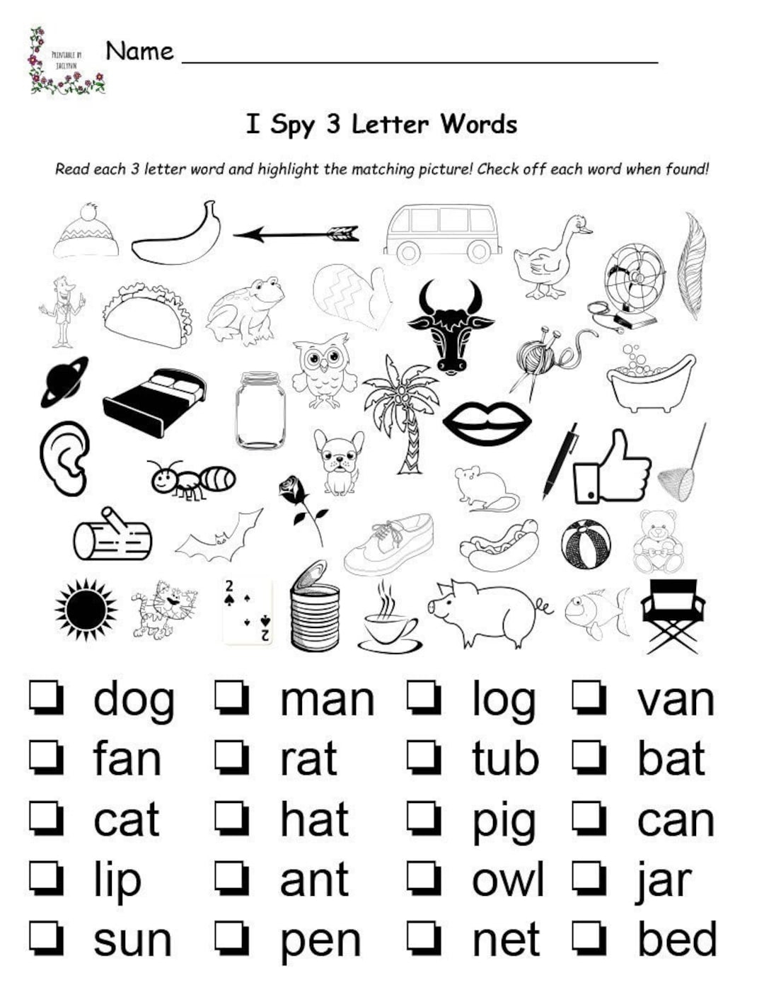 i spy phonics worksheets
