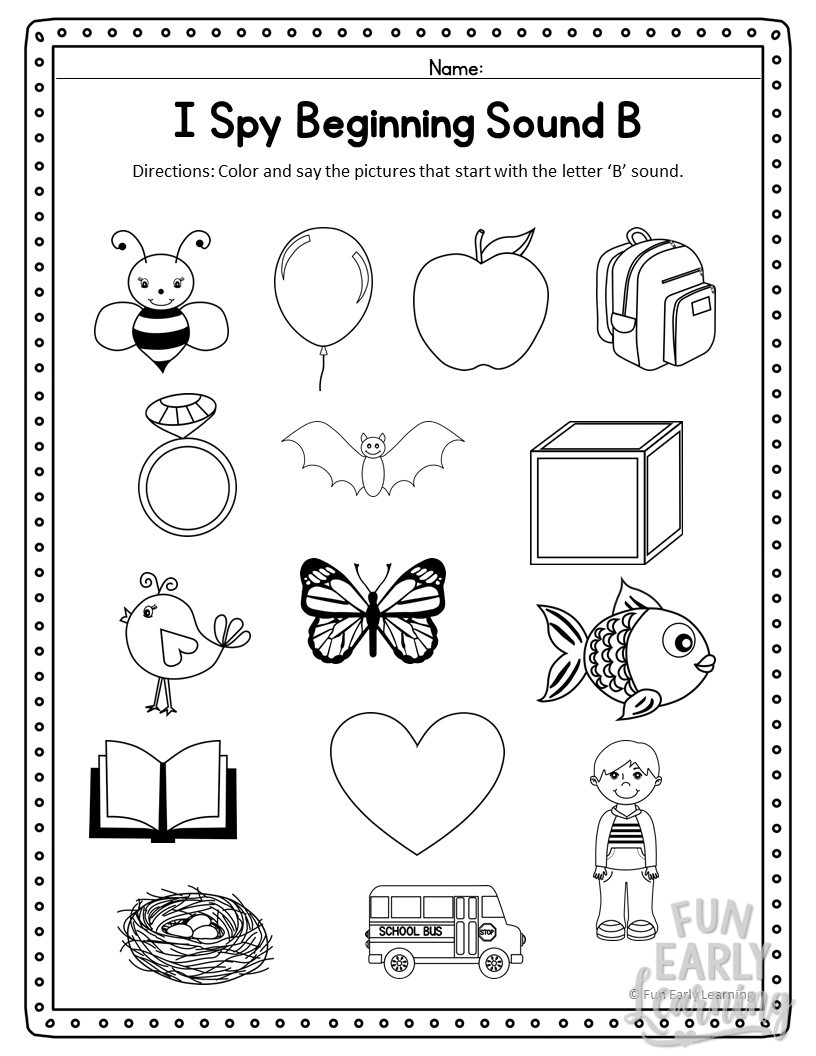 I Spy Beginning Sounds Fun Early Learning