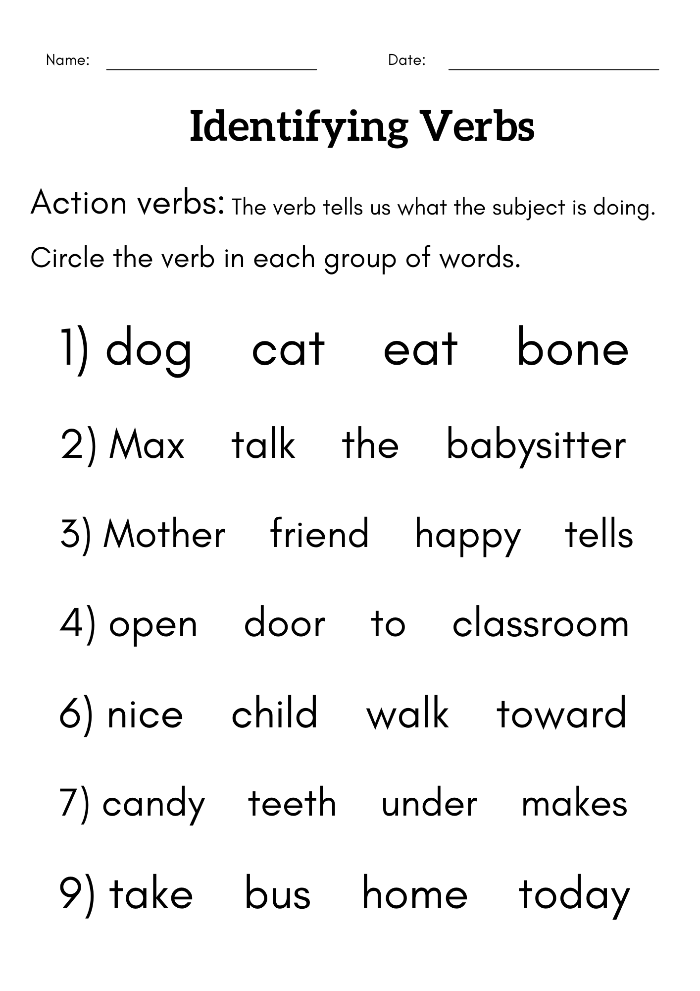 verb worksheets for kindergarten verb worksheets for kindergarten