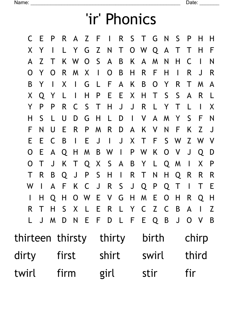 ir phonics worksheet